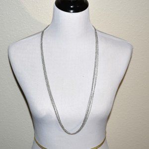 Silvertone 5 Row Necklace, 36 inch
